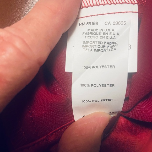 Karen Kane Tie Front Long Sleeve Imported Sz XS Red Satin Women’s Blouse - Picture 5 of 9